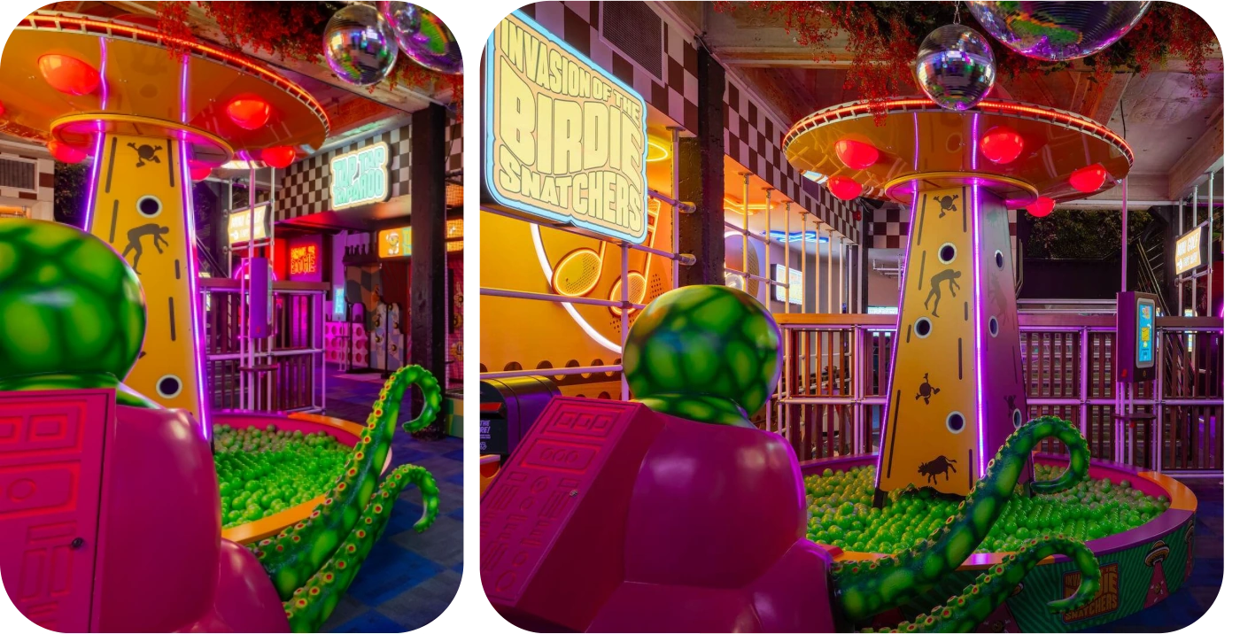 Invasion of the Birdie Snatchers installation